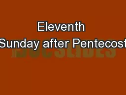 Eleventh Sunday after Pentecost
