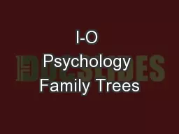 I-O Psychology Family Trees
