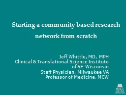 Starting a community based research network from scratch