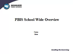 PBIS School Wide Overview