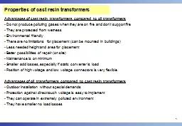 1 Properties of cast resin transformers