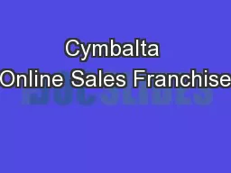 Cymbalta Online Sales Franchise