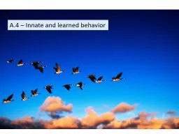 A.4 – Innate and learned behavior