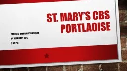 St. Mary’s CBS Portlaoise