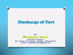 Discharge of Tort