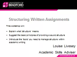 Structuring Written Assignments