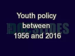 Youth policy between 1956 and 2016