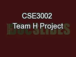CSE3002 Team H Project