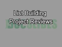 List Building Project Reviews