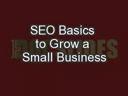 SEO Basics to Grow a Small Business