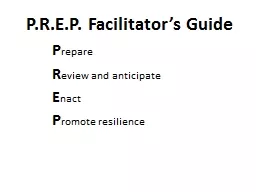 P.R.E.P. Facilitator’s Guide