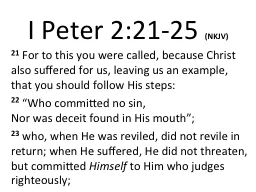 I Peter 2:21-