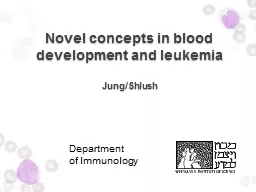 Novel concepts in blood development and leukemia