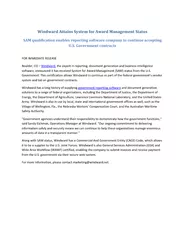  Windward  attains system for award management status
