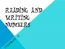 Reading and Writing Numbers