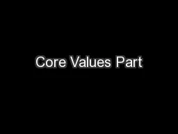 Core Values Part