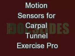 Using Android Motion Sensors for Carpal Tunnel Exercise Pro