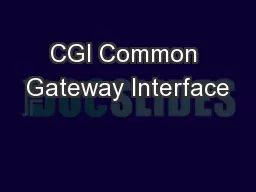 CGI Common Gateway Interface