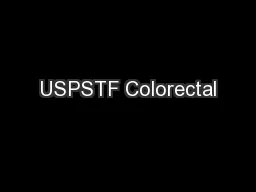 USPSTF Colorectal