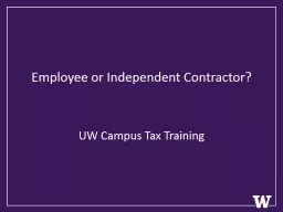 Employee or Independent Contractor?