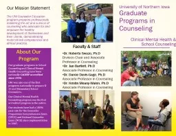 The UNI Counselor Education program prepares professionals
