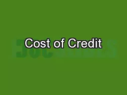 Cost of Credit