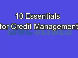 10 Essentials for Credit Management