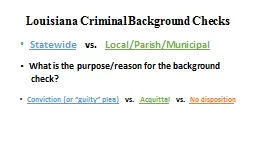 Louisiana Criminal Background Checks