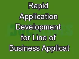 Rapid Application Development for Line of Business Applicat