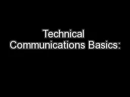 Technical Communications Basics:
