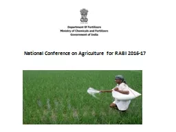 National Conference on Agriculture  for RABI 2016-17