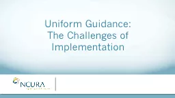 Uniform Guidance: