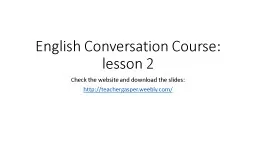 English Conversation Course: lesson 2