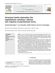 Intranasal insulin attenuates the hypothalamicpituitar