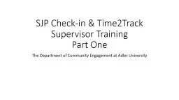 SJP Check-in & Time2Track Supervisor Training