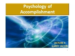 Psychology of Accomplishment