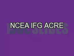 NCEA IFG ACRE