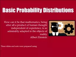 Basic Probability Distributions