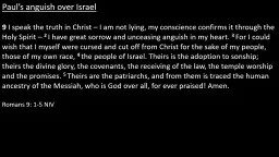 Paul’s anguish over Israel