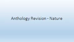 Anthology Revision - Nature