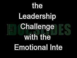 Sustaining the Leadership Challenge with the Emotional Inte