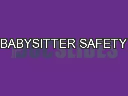 BABYSITTER SAFETY