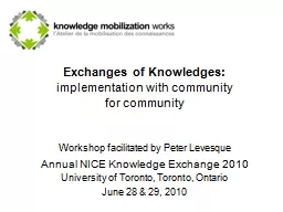 Exchanges of Knowledges: