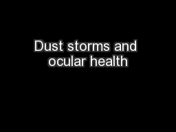 Dust storms and ocular health