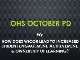 OHS OCTOBER PD