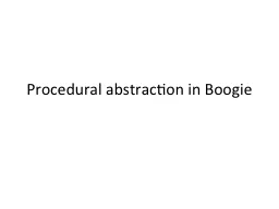 Procedural abstraction in Boogie