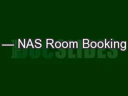 — NAS Room Booking