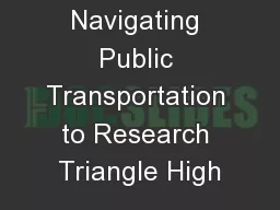 Navigating Public Transportation to Research Triangle High