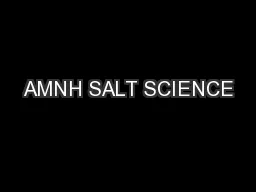 AMNH SALT SCIENCE