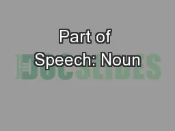 Part of Speech: Noun